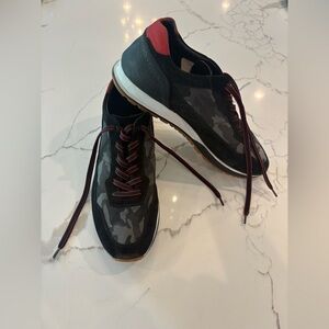 Hogan Black and Red Camouflage Sneakers